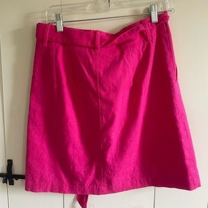 JCREW FUSCHSIA A LINE LINEN BLEND SKIRT SIZE 4